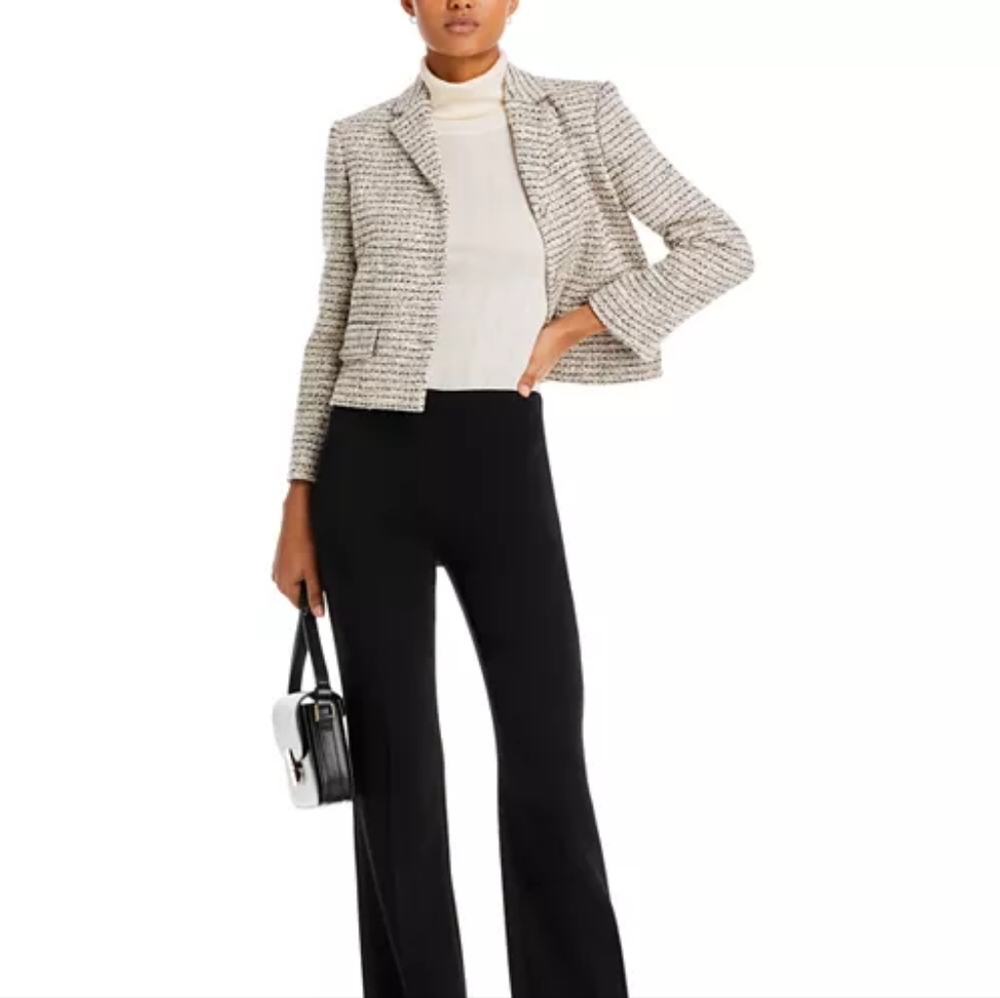 Theory Women's Preston Cropped Jacket – Ivory | Tailored Lightweight Layering - Picture 3 of 10